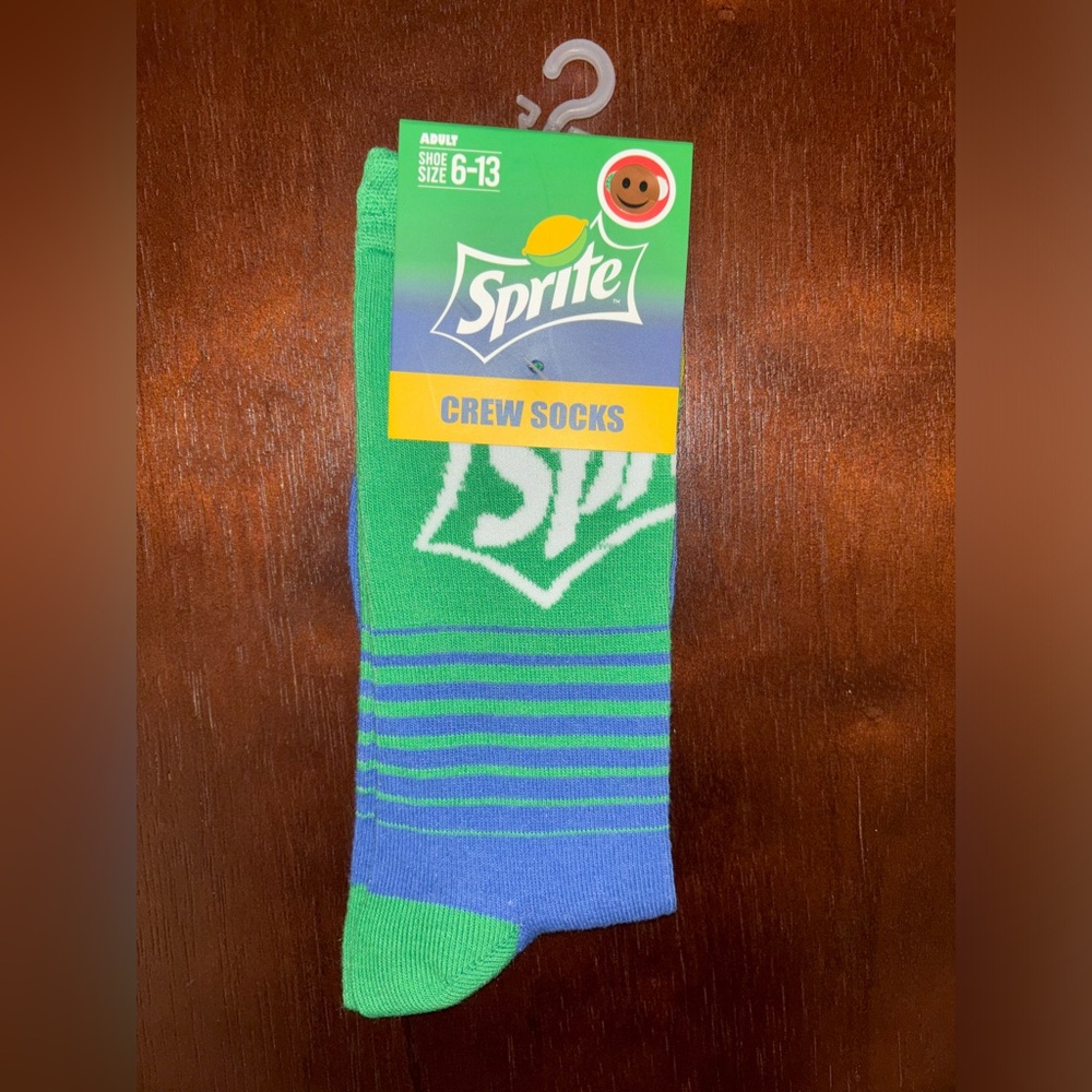 SPRITE NOVELTY CREW SOCKS NWT MEN’S SHOE SIZE 6-13